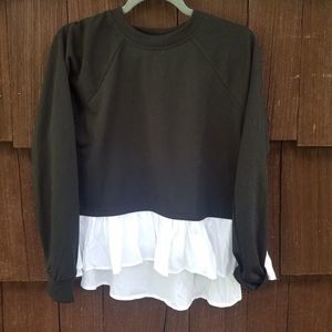 NWOT Black Fleece with attached white blouse